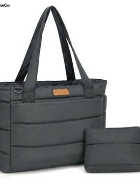 Puffer Tote Bag Lightweight College Work Shoulder Bag